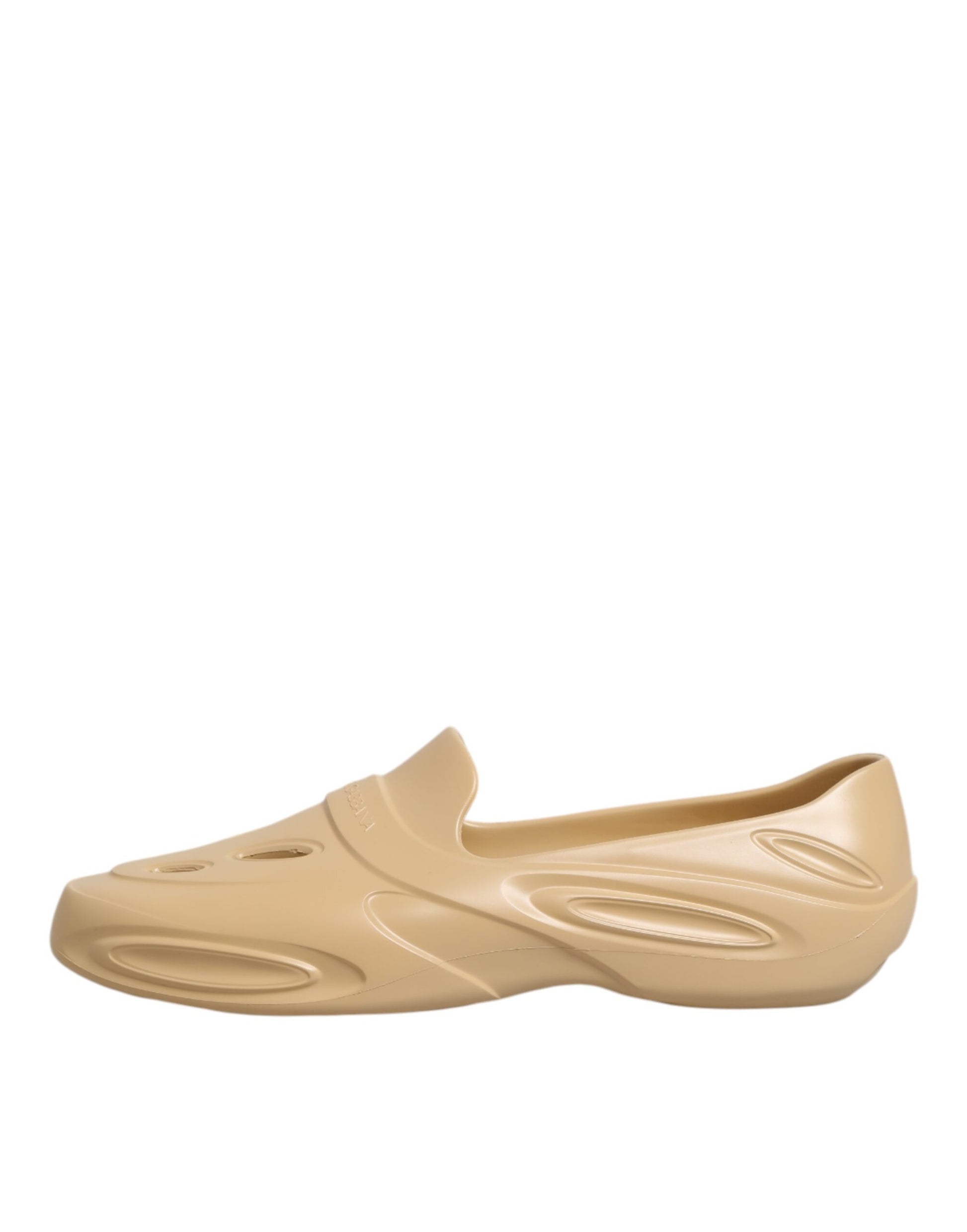 Dolce &amp; Gabbana Beige Gummi Slides Low Top Sneakers Schuhe