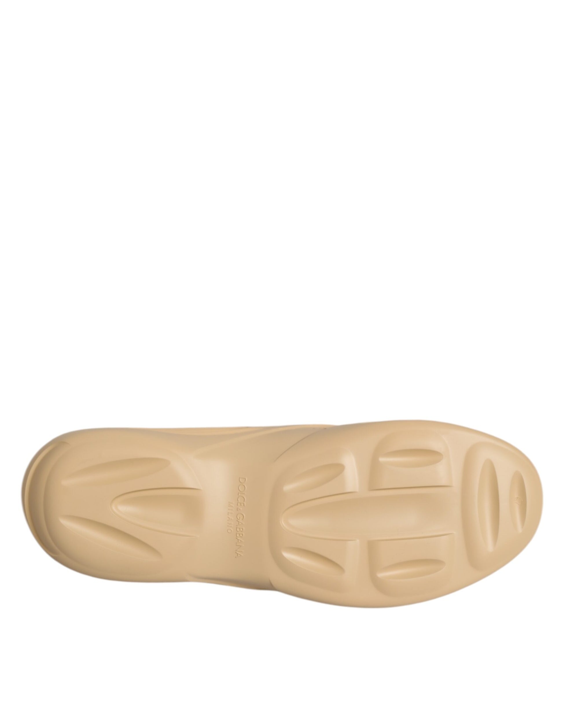 Dolce &amp; Gabbana Beige Gummi Slides Low Top Sneakers Schuhe