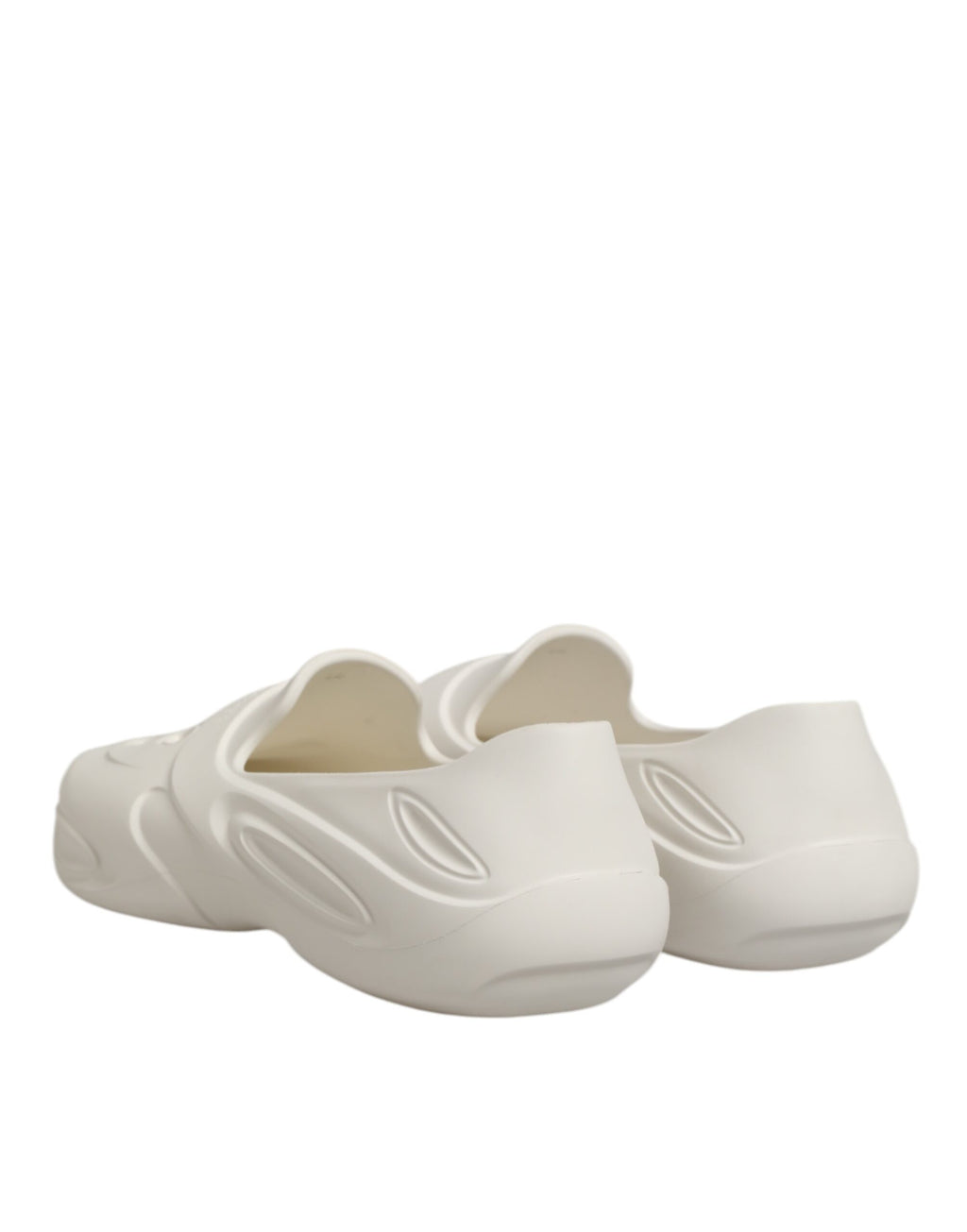 Dolce &amp; Gabbana – Weiße Gummi-Slides mit niedrigem Oberteil