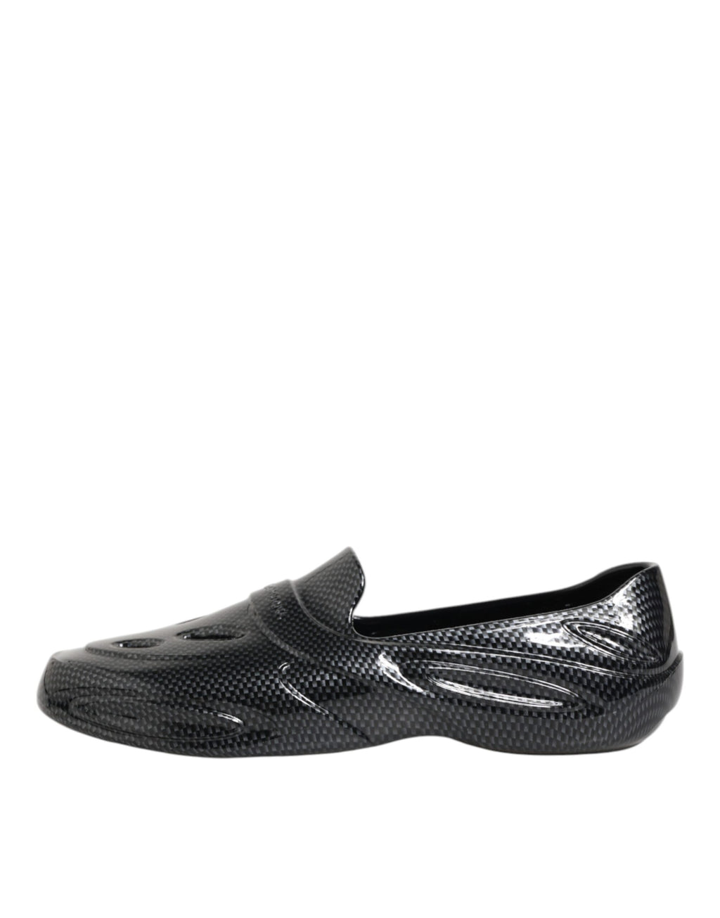 Dolce &amp; Gabbana – Schwarze Gummi-Slides mit niedrigem Oberteil