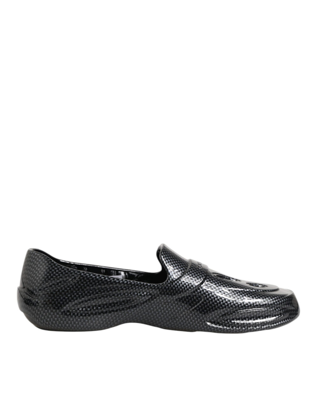 Dolce &amp; Gabbana – Schwarze Gummi-Slides mit niedrigem Oberteil