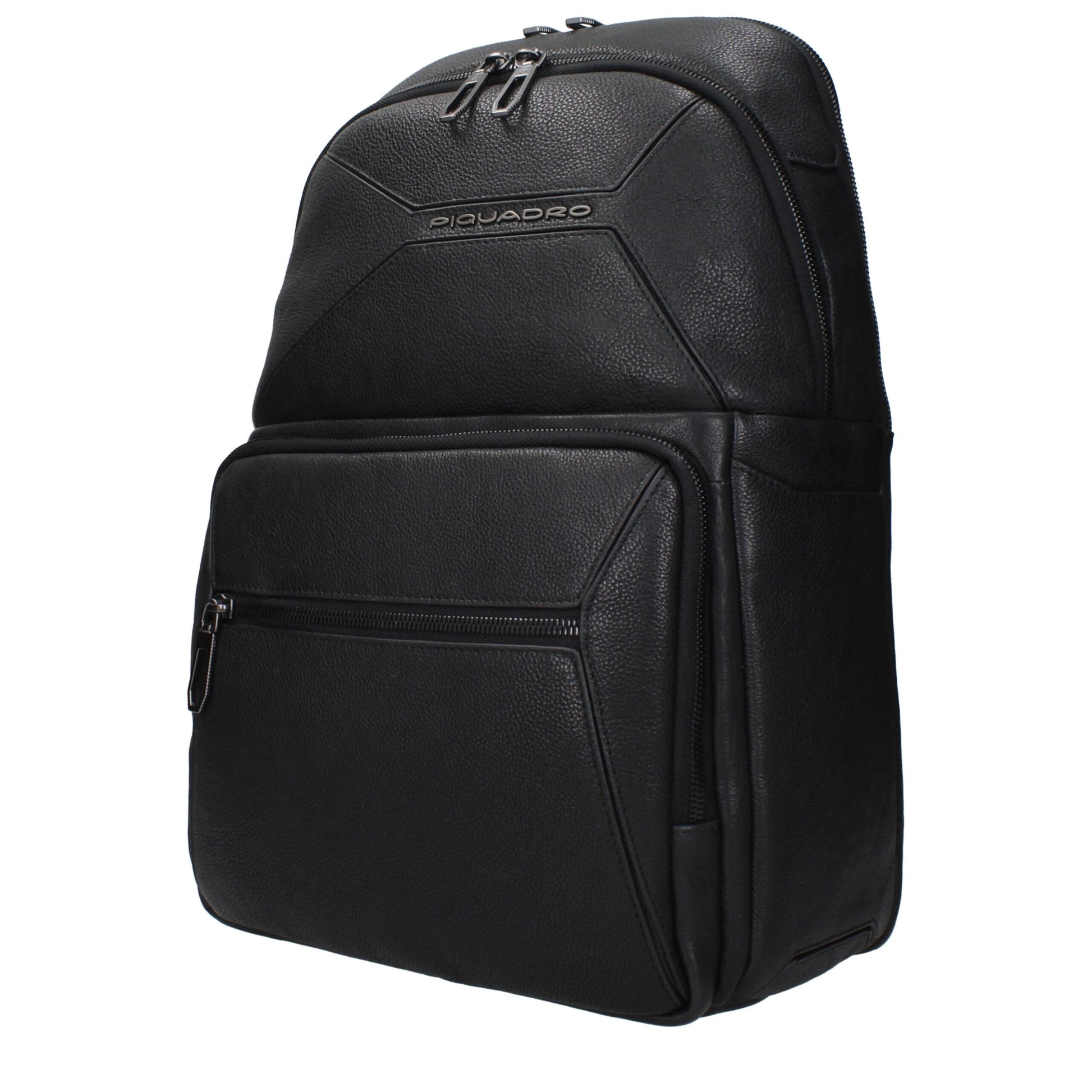 Piquadro Black Leather Backpack