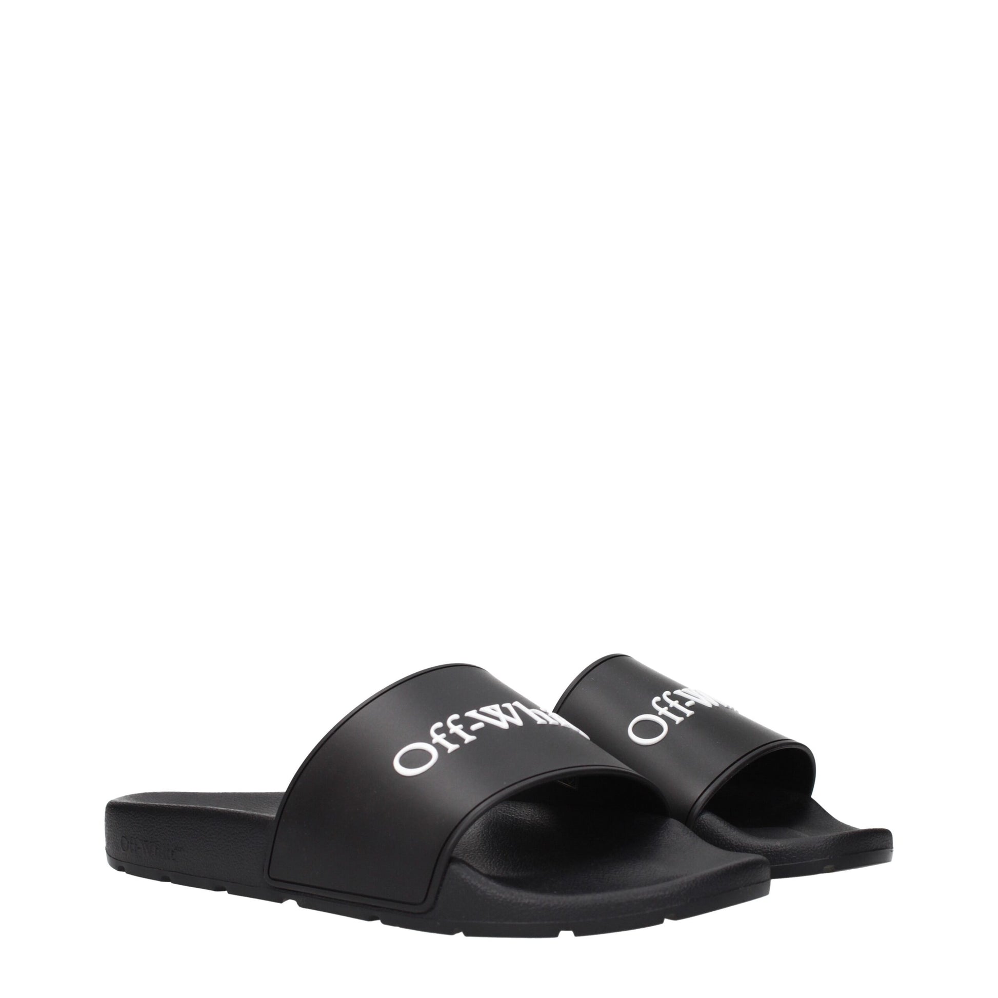 Off-White Black Cotton Slippers