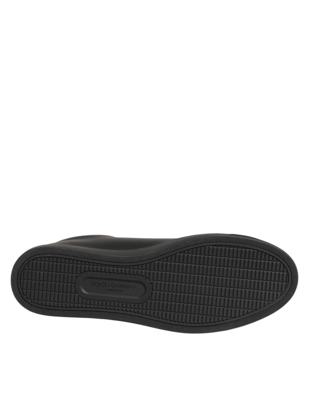 Dolce &amp; Gabbana Schwarze Leder-Sneakers mit Kristallherz