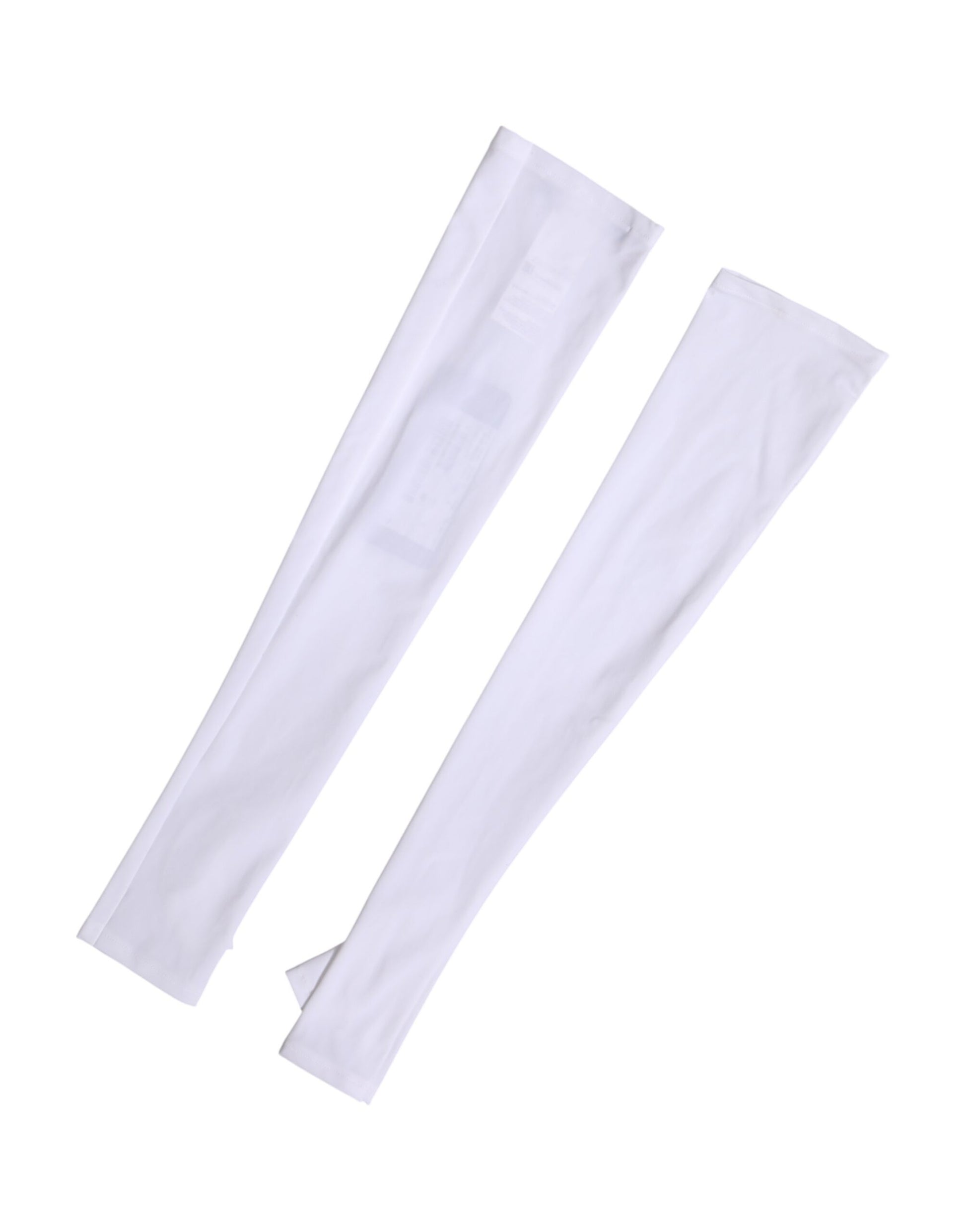 Dolce & Gabbana White Nylon Fingerless Elbow Length Women Gloves