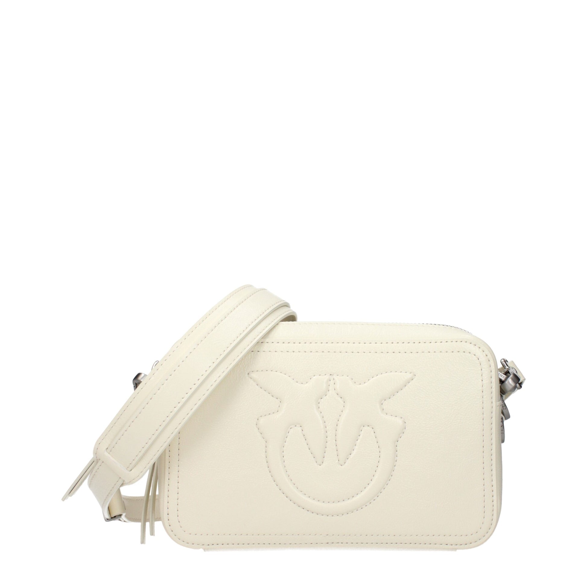PINKO White Leather Crossbody Bag