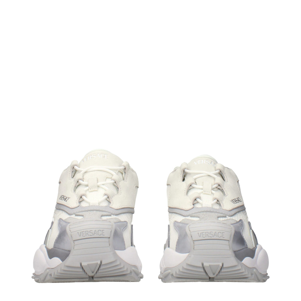 Versace White Fabric Chunky Sneakers