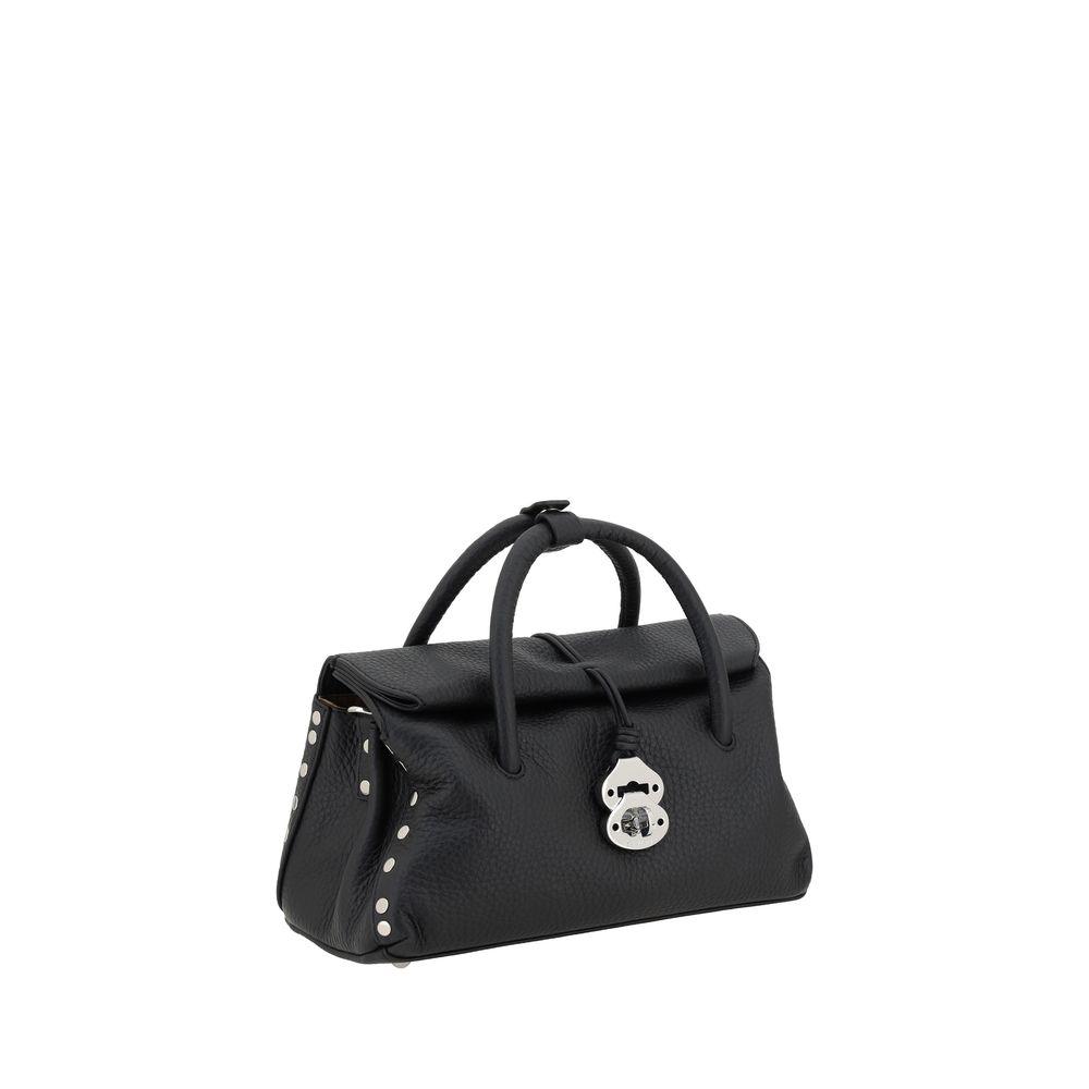 Zanellato Black Calf Leather Bos Taurus Shoulder Bag