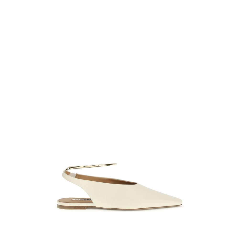Jil Sander Beige Goatskin Ballet Flats - Allority