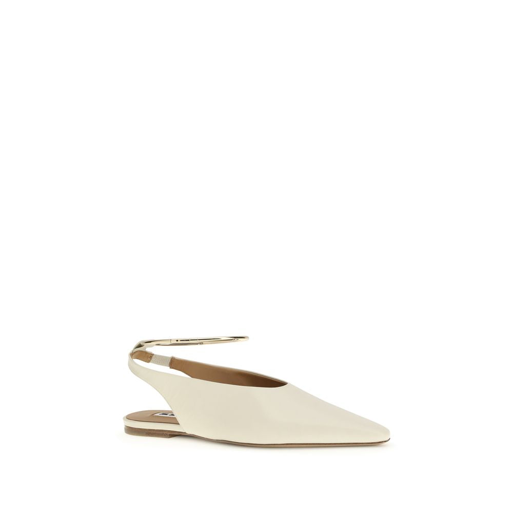 Jil Sander Beige Goatskin Ballet Flats - Allority