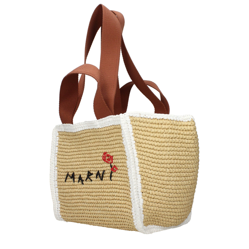 Marni Beige Raffia Handbag