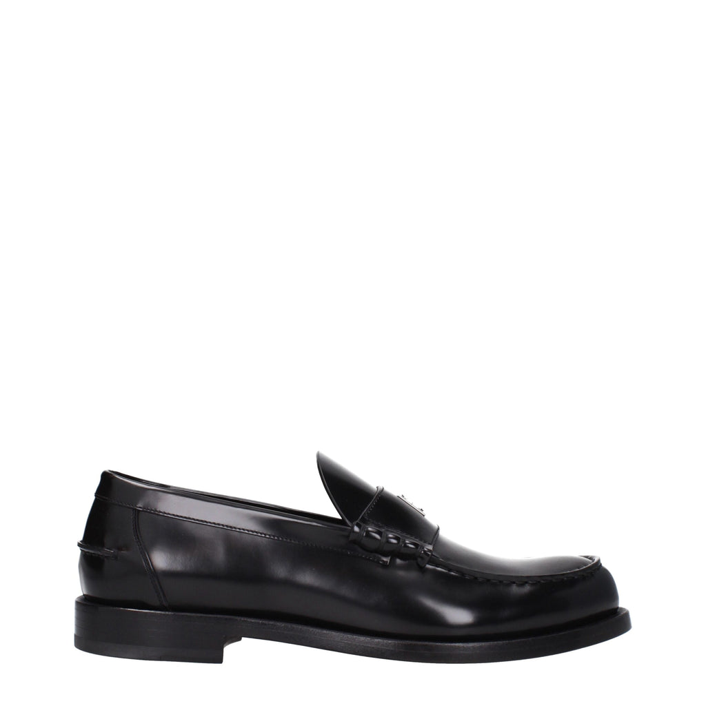 Givenchy Black Leather Slip-On Loafers