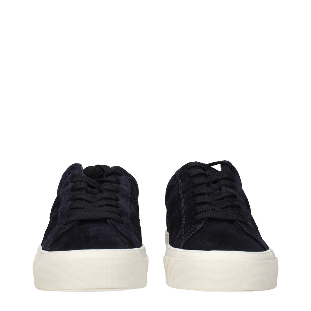 Moncler Blue Leather Low Top Sneakers