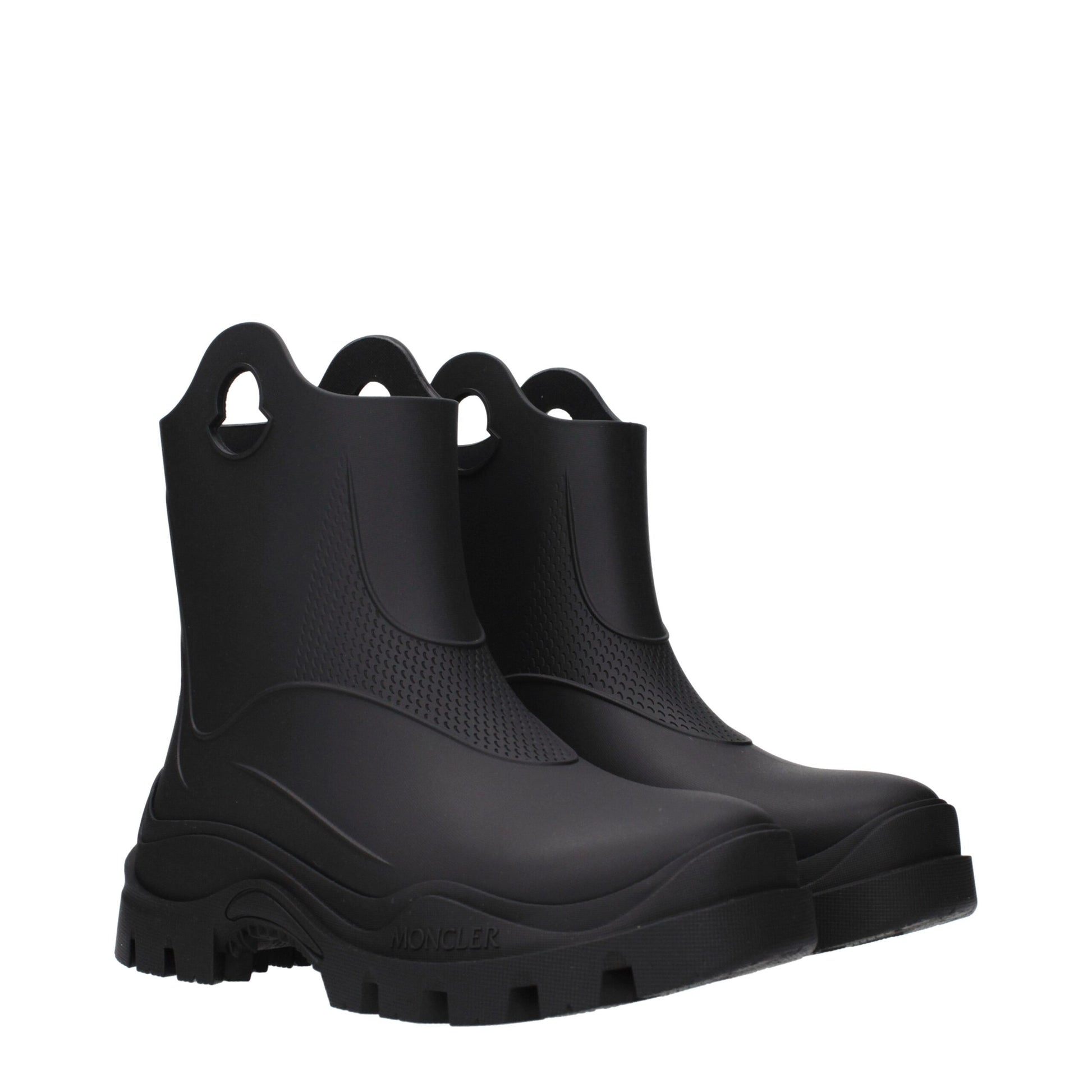 Moncler Black Cotton Ankle Boots