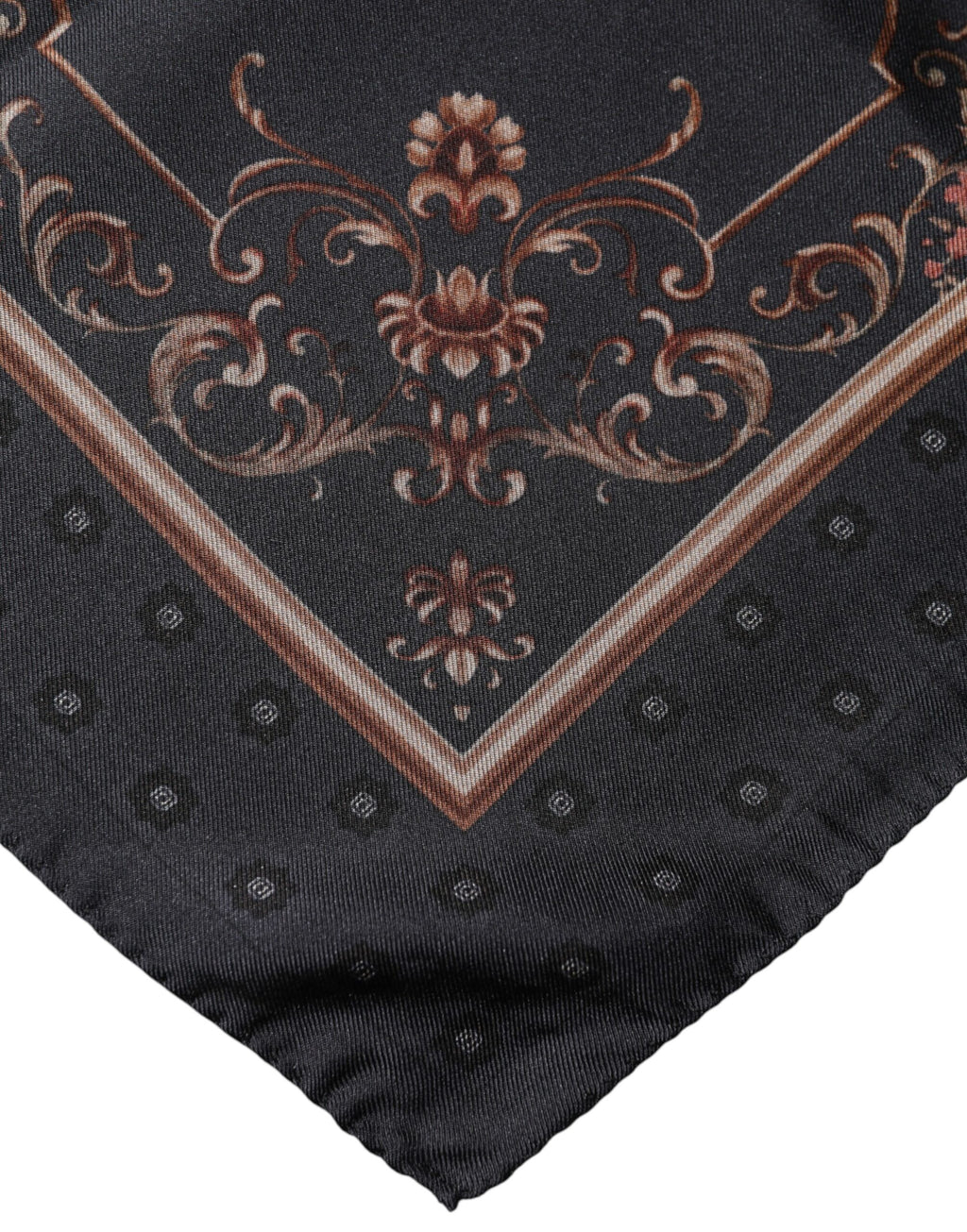 Dolce & Gabbana Black Patterned Square Foulard Scarf