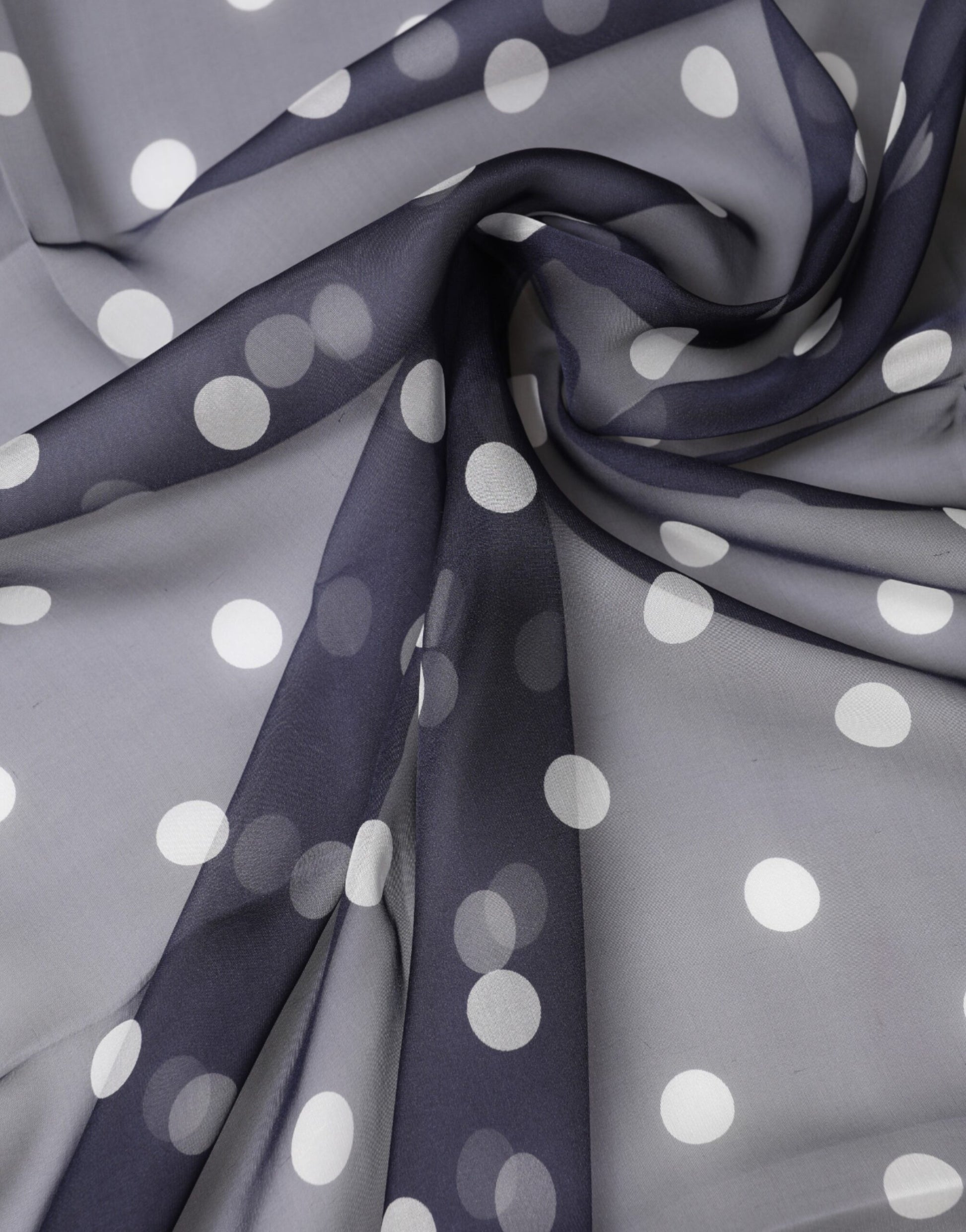 Dolce & Gabbana Blue Polka Dot Silk Neck Wrap Shawl 205cm x 132cm Scarf