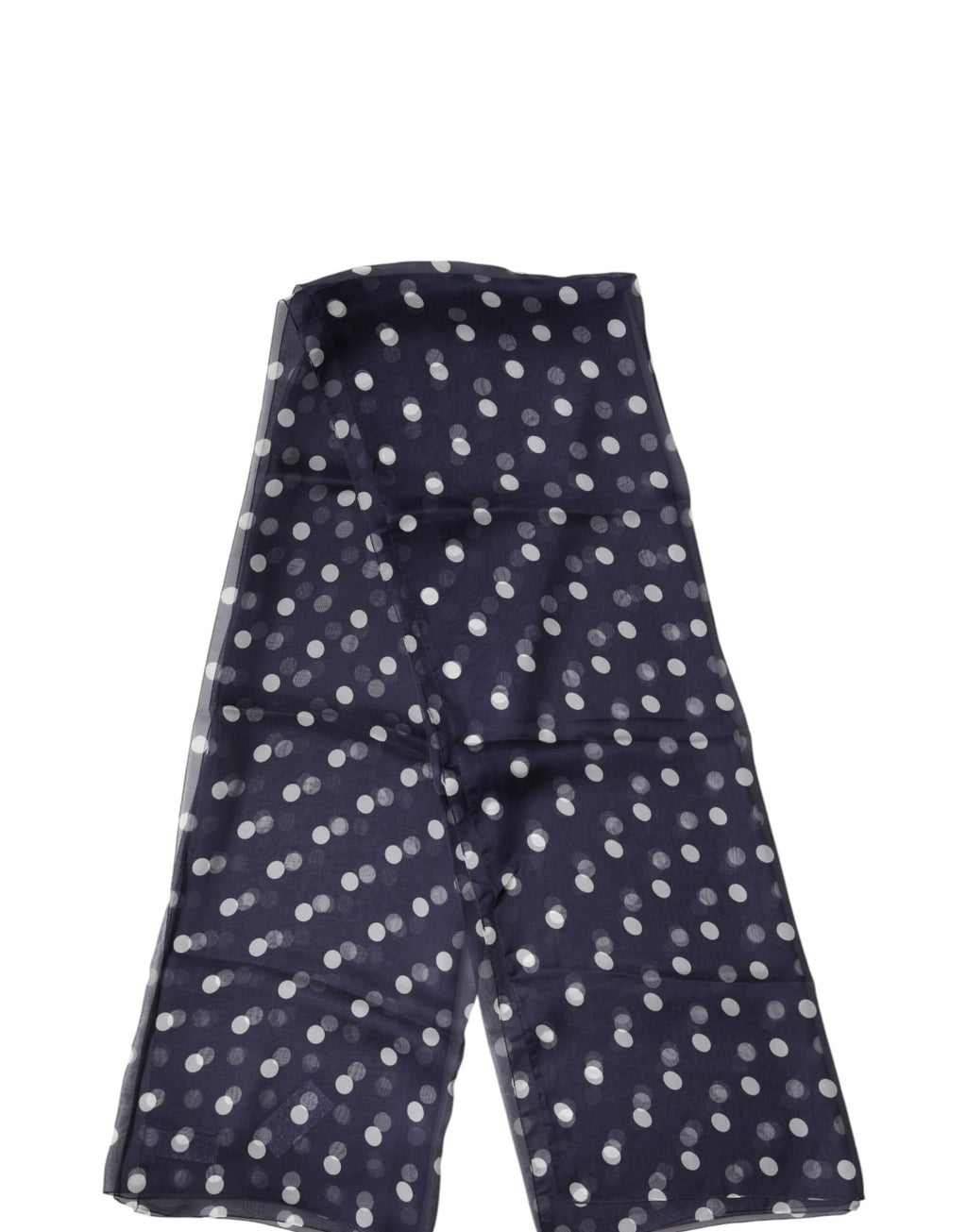 Dolce & Gabbana Blue Polka Dot Silk Neck Wrap Shawl 205cm x 132cm Scarf