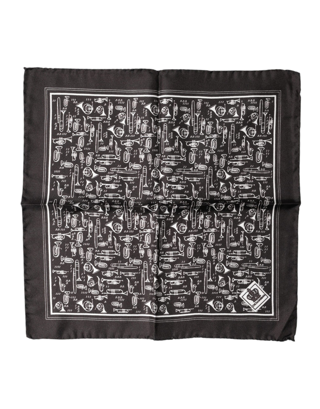 Dolce & Gabbana Brown Jazz Club Square Handkerchief Men 32cm x 31cm Scarf