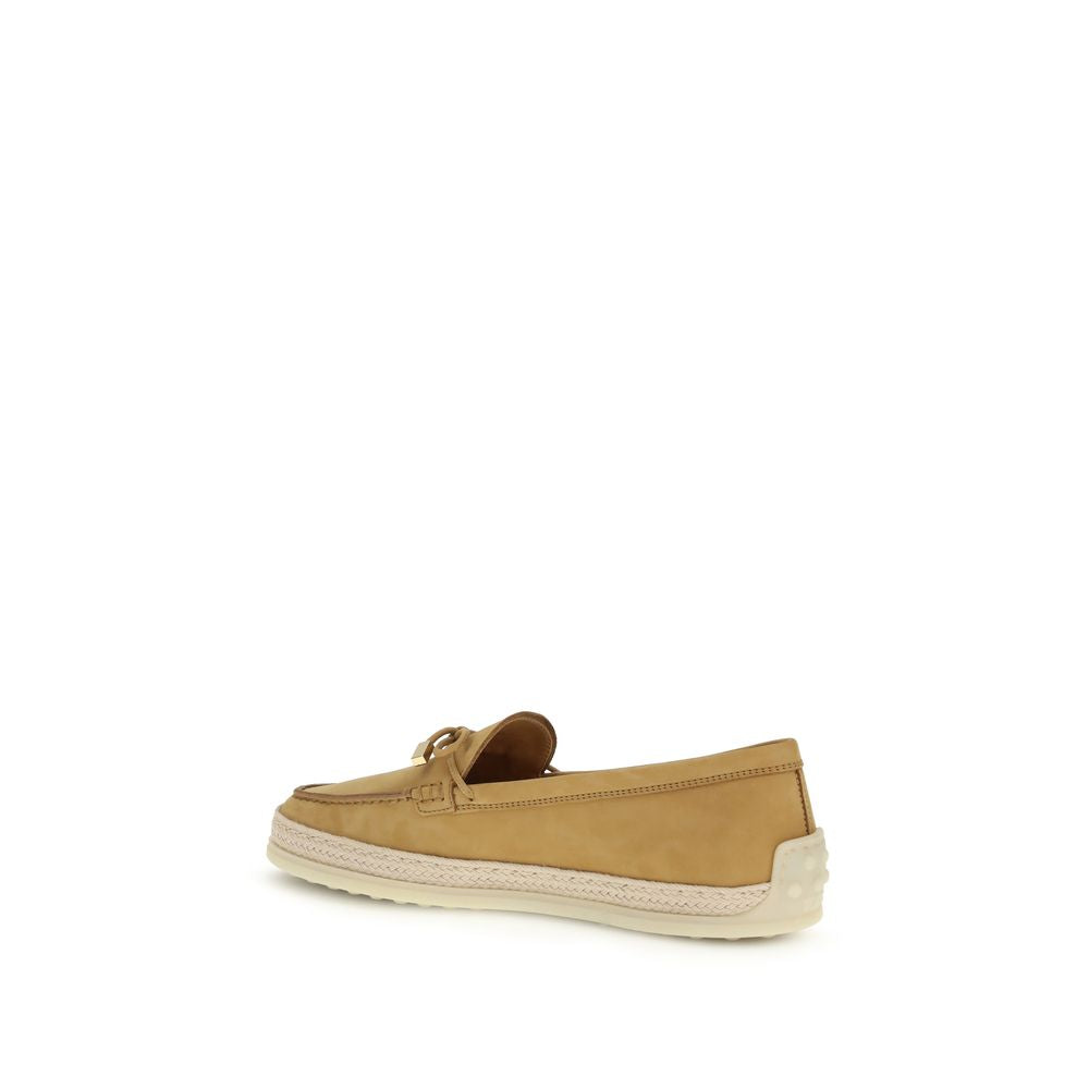 Tod's Beige Rubber Platform Loafers
